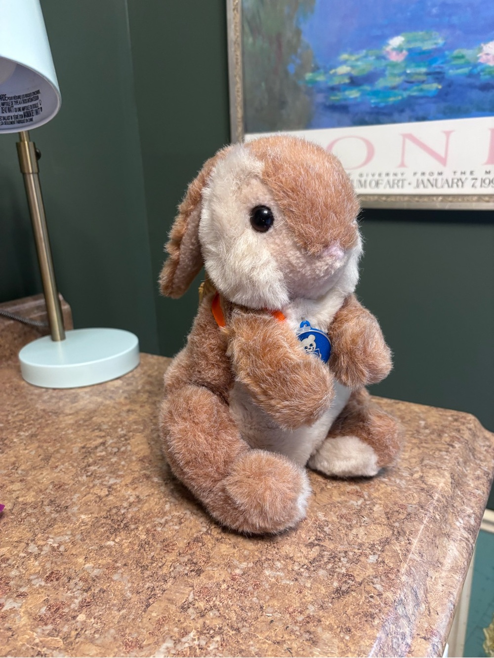 Vintage Dakin Bunny with basket 1980s